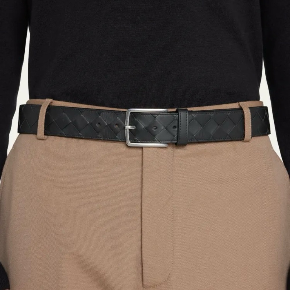 BOTTEGA VENETA Intrecciato Leather Men’s Belt